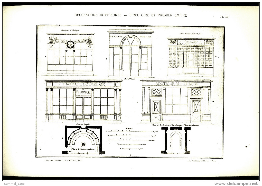 Ca. 1900/1910  - Decorations Interieures - Directoire Et Premier Empire - Baukunst Architektur Ornamente - Architecture