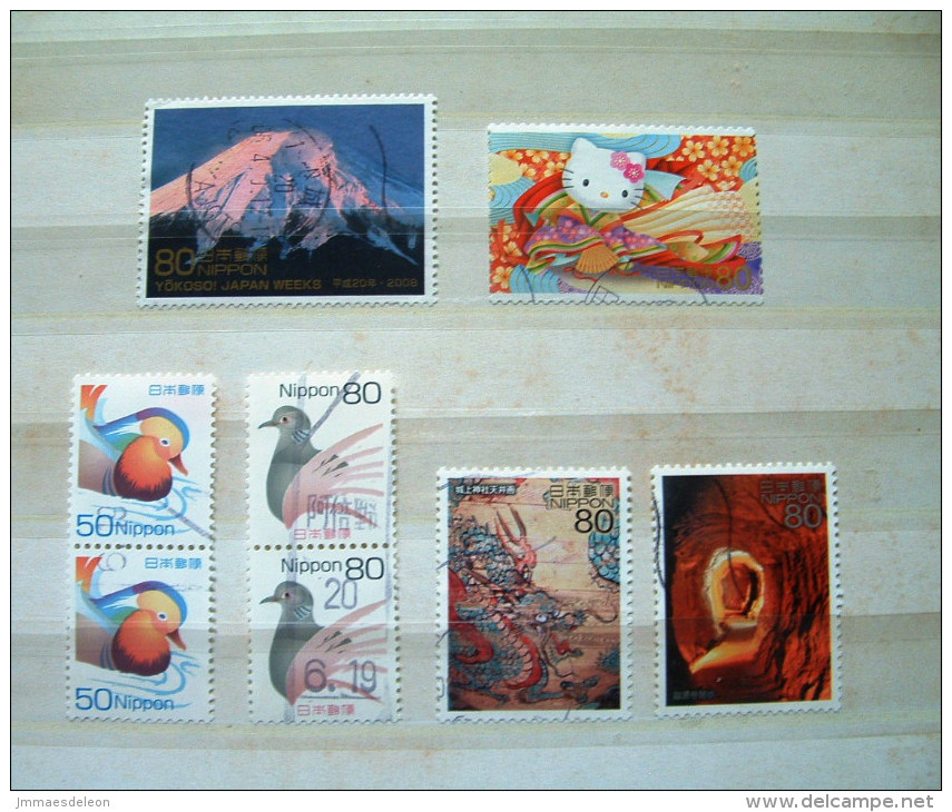 Japan 2007 - 2008 Volcano Flowers Hello Kitty Cat Dove Duck Birds Dragon Tunnel - Neufs