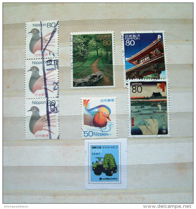 Japan 2007 - 2010 Dove Duck Birds Temple Forest Ships Tractor (square Cut) - Neufs
