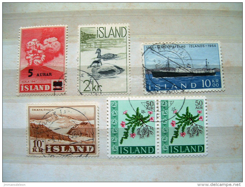 Iceland 1954 - 1964 Volcano Flowers Ship Landscape - Used Stamps