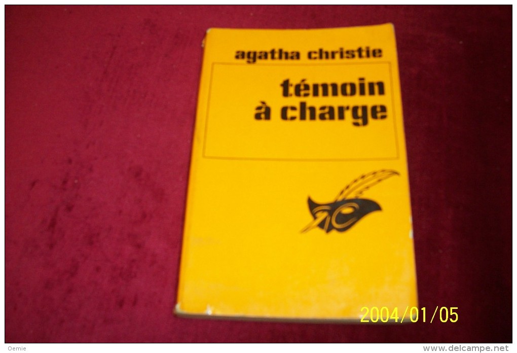 AGATHA CHRISTIE  TEMOIN A CHARGE - Agatha Christie