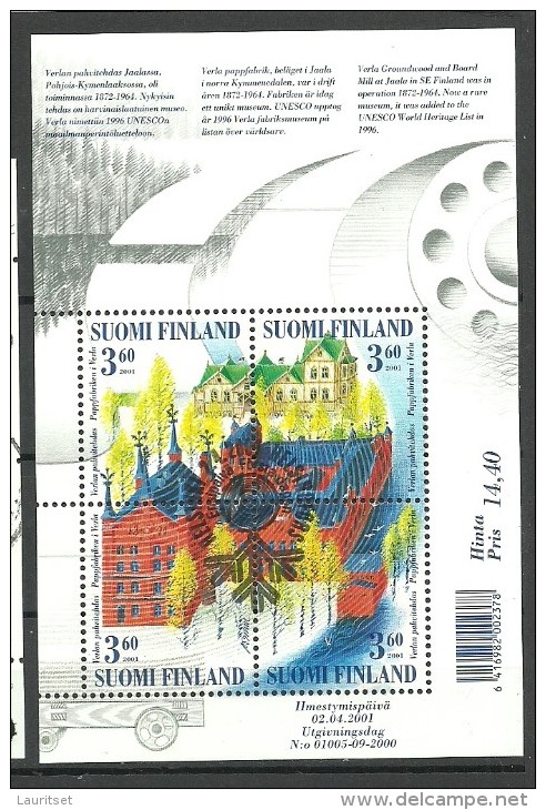 FINLAND FINNLAND 2001 Blokk Michel 26 O - Blocks & Sheetlets