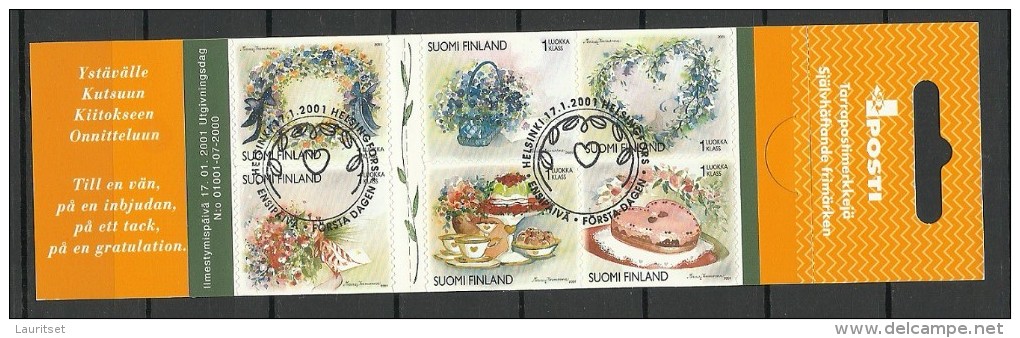 FINLAND FINNLAND 2001 Valentinstag Booklet Markenheft Michel 1546 - 1551 O - Gebruikt