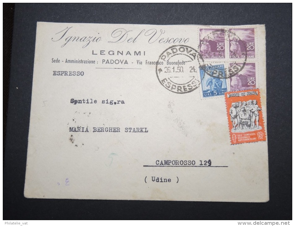 ITALIE - Enveloppe En Express De Padova Pour Camporosso En 1950 - A Voir - Lot P12851 - Express/pneumatic Mail