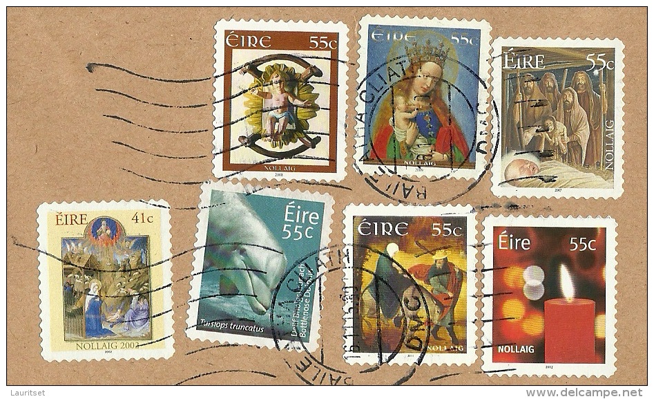 IRELAND Eire 2015 Air Mail Cover To Estonia With Many Christmas Weihnachten Stamps - Storia Postale