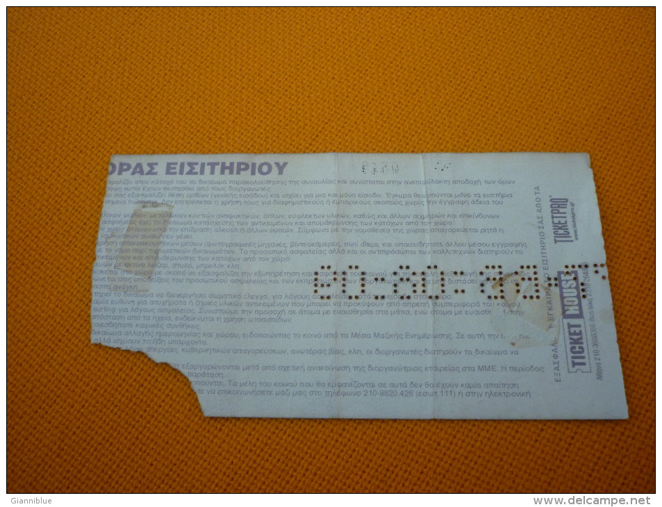Gorgol Bordello Used Music Concert Greek Ticket In Thessaloniki Greece 2009 - Tickets De Concerts