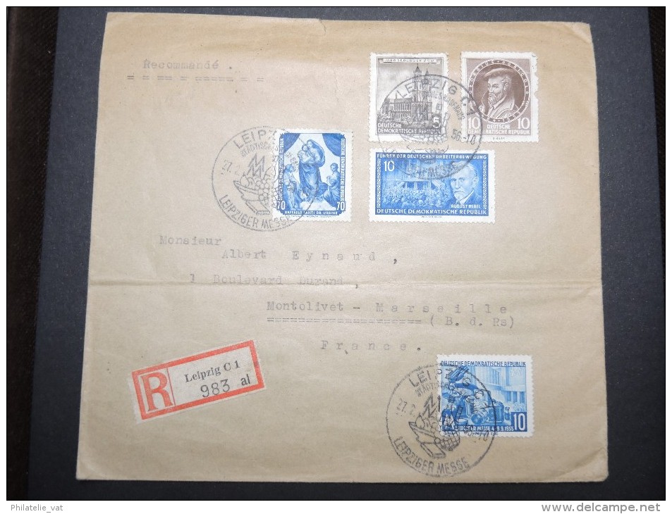 ALLEMAGNE - Enveloppe En Recommandée De Leipzig Pour La France En 1956 - A Voir - Lot P12859 - Briefe U. Dokumente