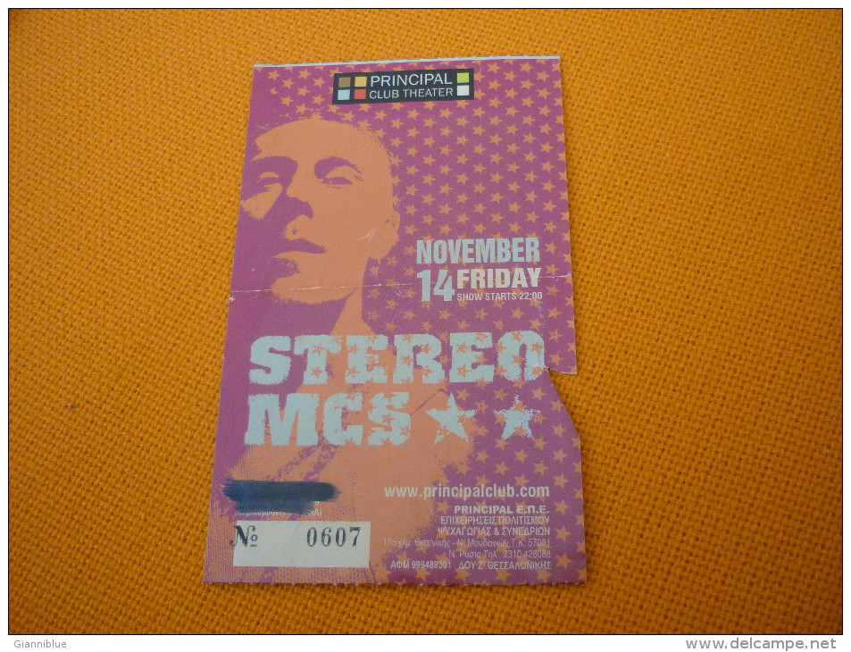 Stereo MCS Used Music Concert Greek Ticket In Thessaloniki Greece - Konzertkarten