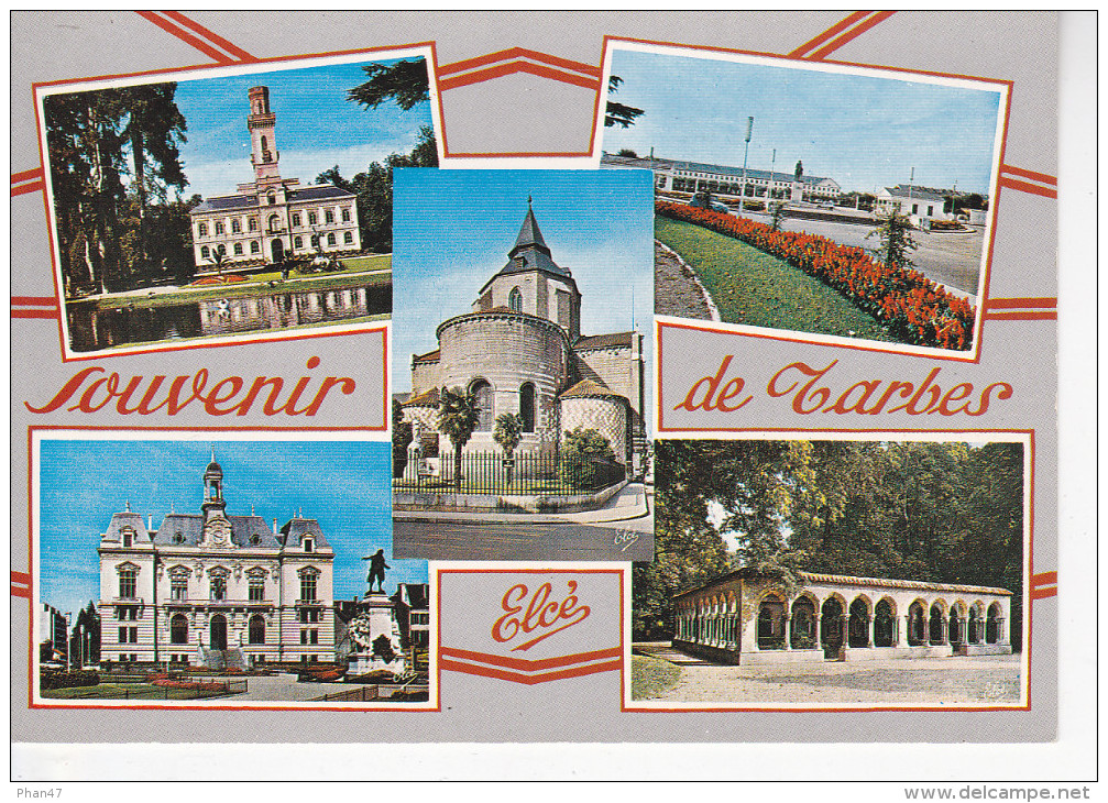 TARBES (65-Hautes Pyrénées), Souvenir De...Hôtel De Ville, Caserne, Cloître, Cathédrale, Ed. Elcé 1970 Environ - Tarbes