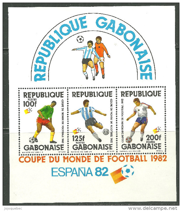 Gabon Bloc De Timbres Neufs Sans Charniére, MINT NEVER HINGED, WORLD CUP FOOTBALL CHAMPIONSHIPS, SPAIN 1982 - Gabon