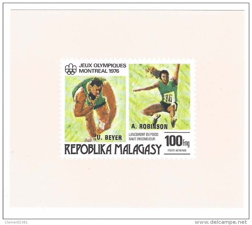 Olympics Games Montreal 1976 Jeux Olympiques Madagascar Republique Malgache Poids Et Longueur Epreuve De Luxe Mnh ** - Estate 1976: Montreal