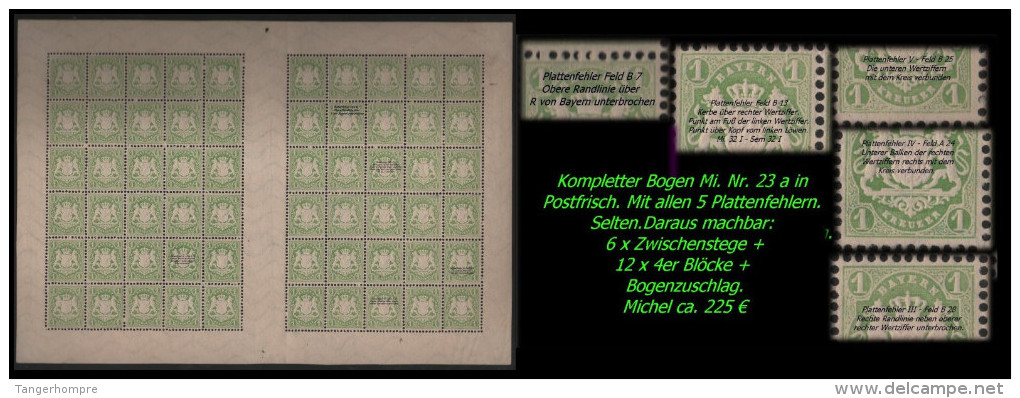 Bayern - Kreuzerausgaben Mi. Nr. 1 - 33, ca. 2150 Marken. Michel rund 40.000,00 €