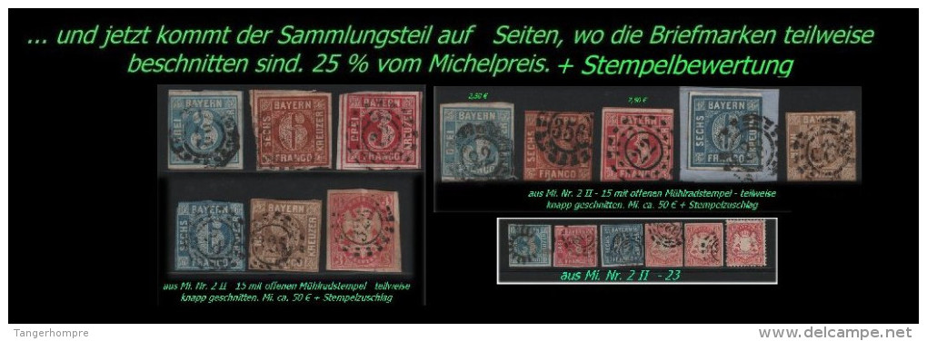 Bayern - Kreuzerausgaben Mi. Nr. 1 - 33, ca. 2150 Marken. Michel rund 40.000,00 €