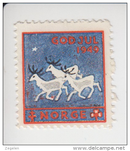 Noorwegen Kerstvignet Cataloog AFA Julemaerken Norden Nasjonalforeningen For Folkehelsen Jaar 1949 - Sonstige & Ohne Zuordnung