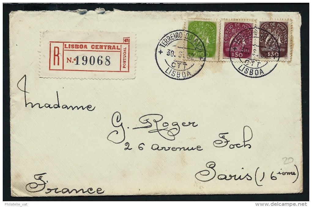 PORTUGAL - Enveloppe En Recommandée Pour La France En 1952 - A Voir - Lot P12871 - Lettres & Documents