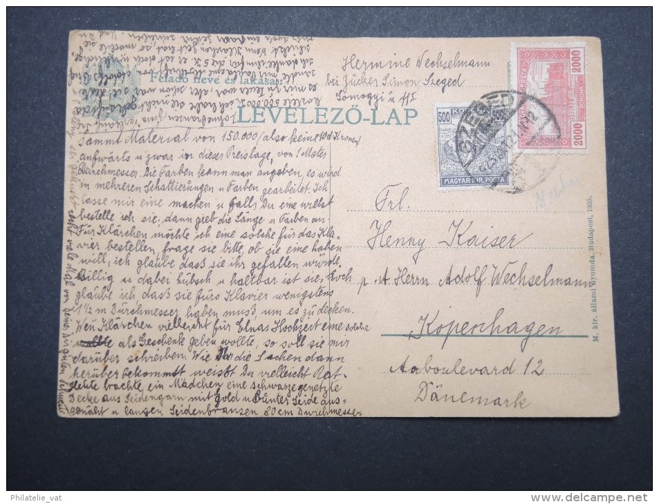 HONGRIE - Entier Postal Pour Le Danemark En 1921- A Voir - Lot P12879 - Enteros Postales