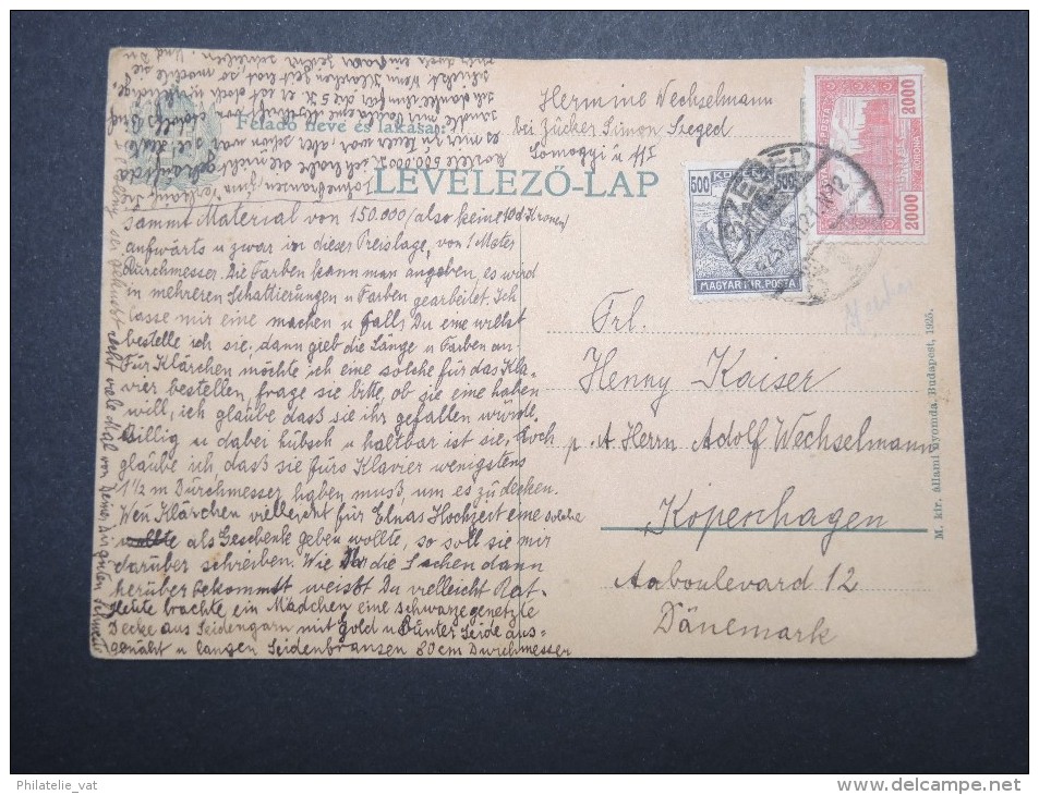 HONGRIE - Entier Postal Pour Le Danemark En 1921- A Voir - Lot P12879 - Ganzsachen