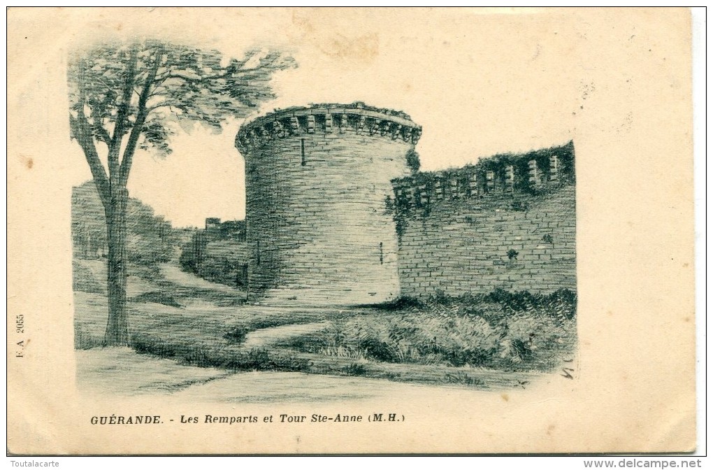 CPA 44  GUERANDE LES REMPARTS ET TOUR STE ANNE Dos Simple - Guérande