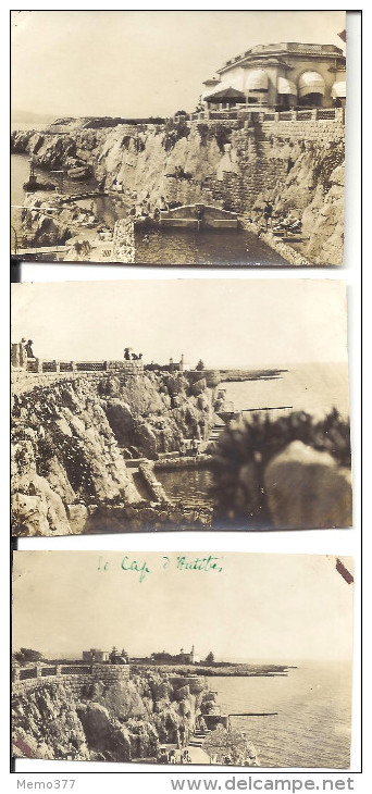 FRANCE --- Le CAP D´ ANTIBES --- 3 Photos Circa 1925 / 1930 - Lieux