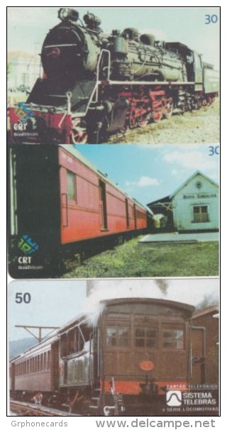 BRAZILIAN. 3 PHONECARDS THEME   ´´ TRAINS ´´L09 - Trains