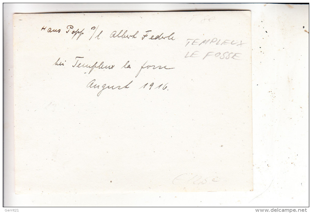F 80240 TEMPLEUX LA FOSSE, 1.Weltkrieg 1916, Photo 12 X 9 Cm - Roisel