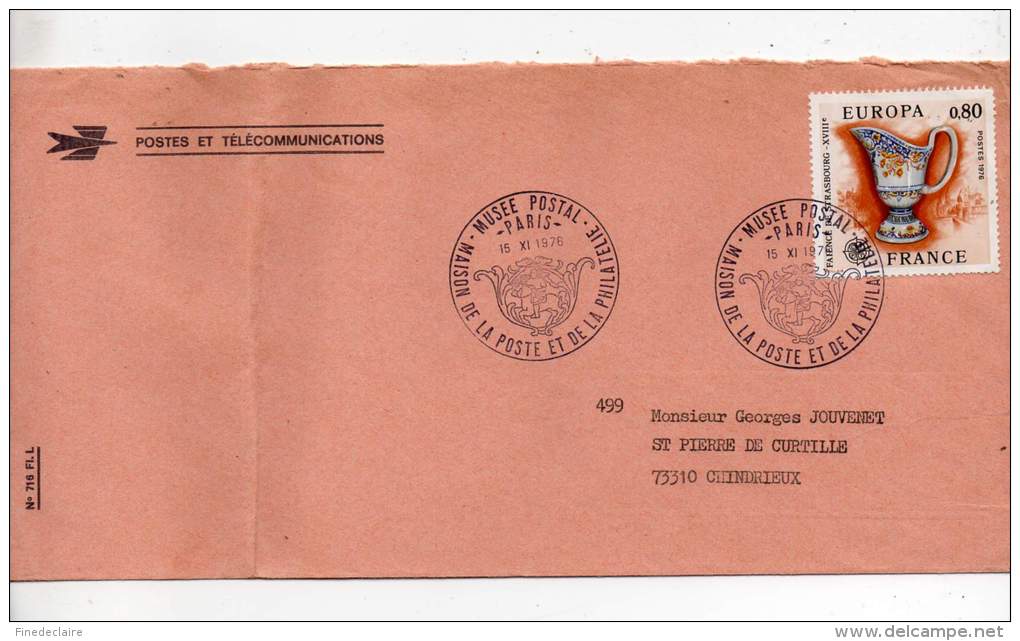 Enveloppe - Musée Postal, Paris - Europa - 1976 - 1961-....