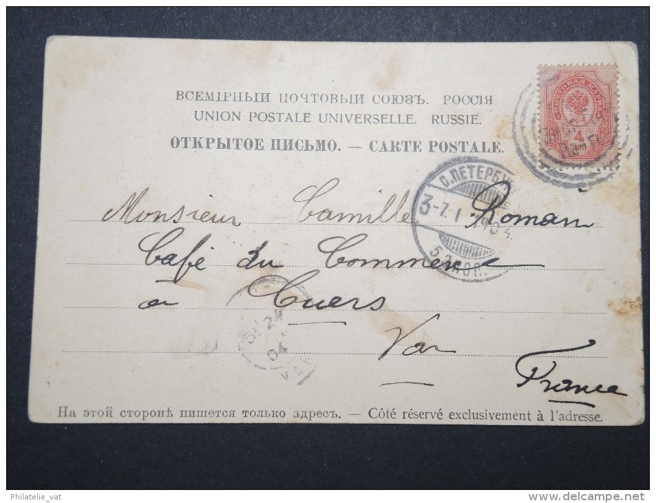 RUSSIE - Oblitération De St Petersbourg Sur Cp Pour La France En 1904 - A Voir - Lot P12901 - Briefe U. Dokumente