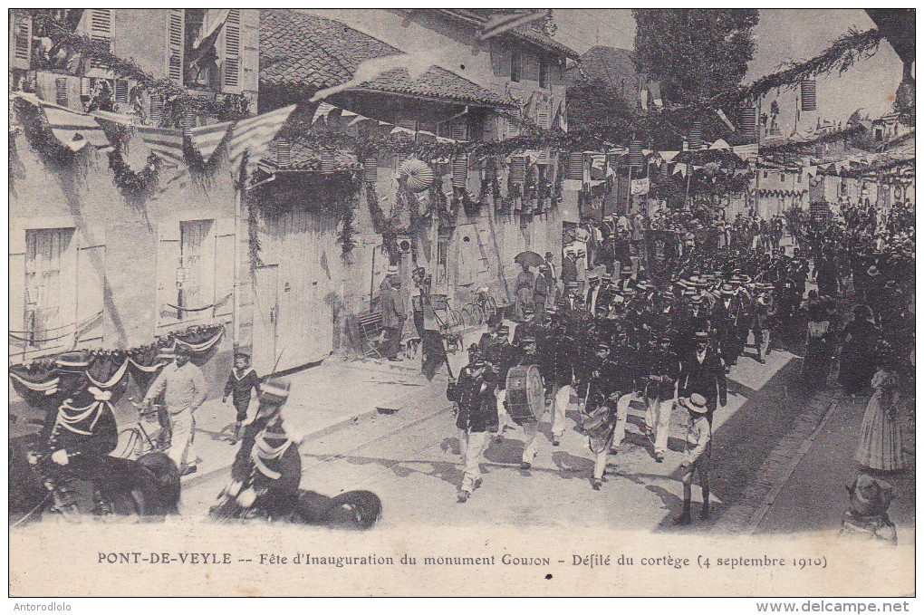 PONT DE VEYLE Fête D'inauguration Du Monument Goujon. Défilé Du Cortège (4 Septembre 1910) - Unclassified