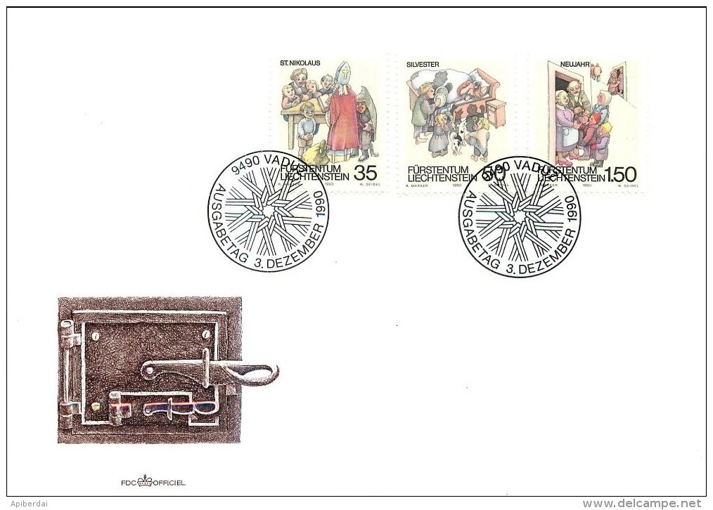 Liechtenstein - 1990 Coutumes D'hiver FDC - Covers & Documents