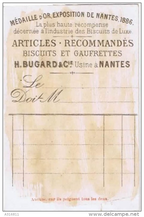 Cromo  BISCUIT FRANCAIS H BUGARD CIE   NANTES  Premier Quartier ??? - Autres & Non Classés