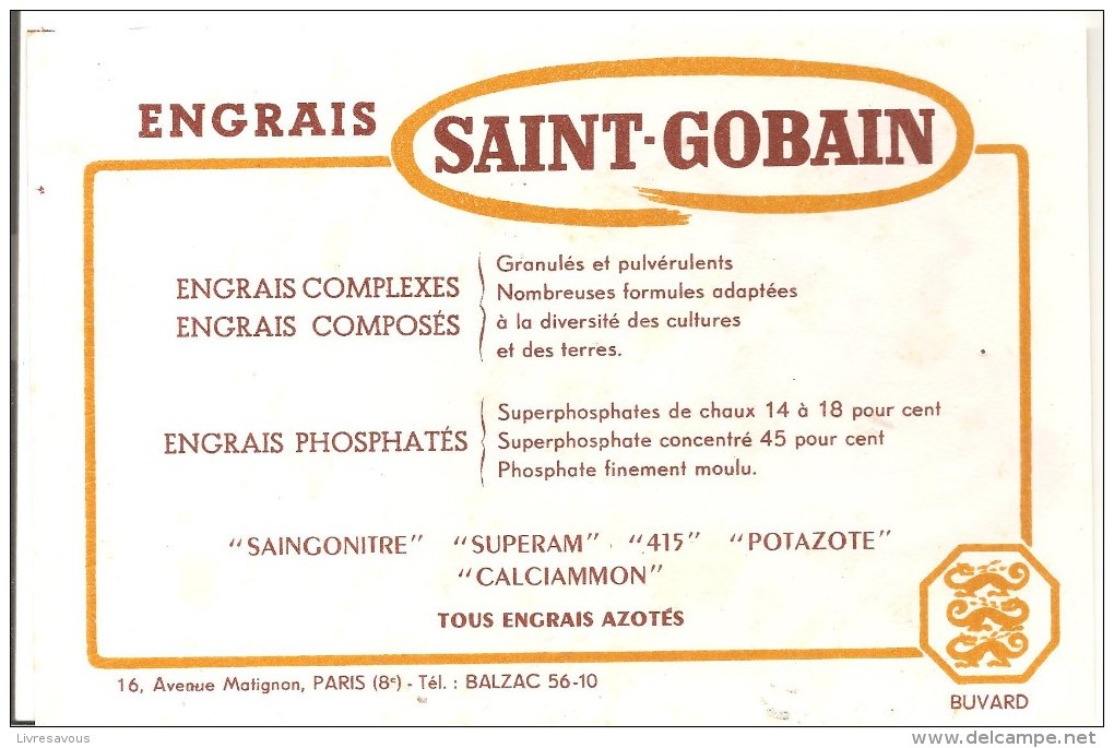 Buvard SAINT GOBAIN Engrais SAINT GOBAIN Engrais Complexes Engrais Composés - Agriculture