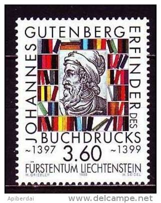 Liechtenstein - 1999 Johannes Gutenberg  (unused Stamp + FDC) - Covers & Documents