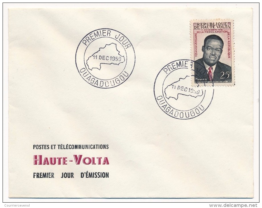 HAUTE-VOLTA => Enveloppe FDC => Président Coulibaly - Ouagadougou - 11 Dec 1960 - Upper Volta (1958-1984)