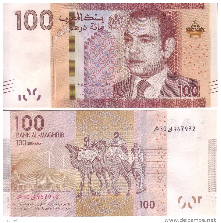 MOROCCO   100 Dirhams    Newer Issue     P76     2012   UNC - Maroc