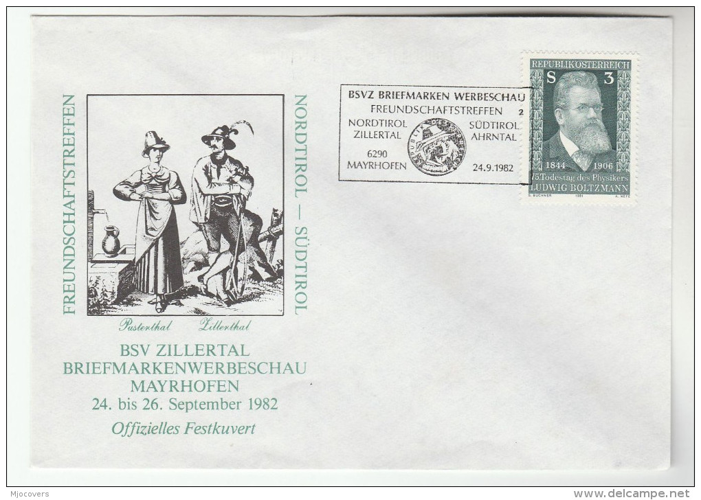 1982 MAYRHOFEN AUstria EVENT COVER Boltzmann Physics Stamps - Physics