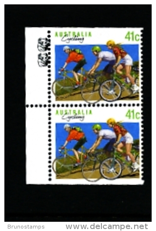 AUSTRALIA - 1989  41c. CYCLING  PAIR EX BOOKLET  2 KOALAS  REPRINT  MINT NH - Proofs & Reprints