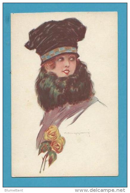 CPA 102-3 - Art Nouveau Art Déco Femme Mode Chapeau Roses Illustrateur Italien - Italie - Corbella, T.