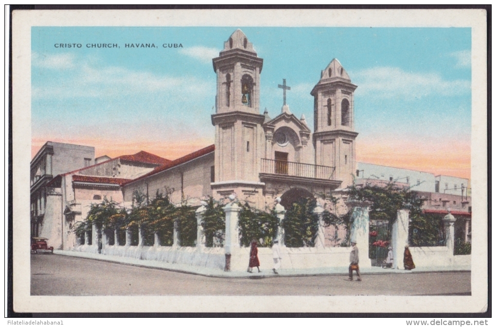 POS-94 CUBA CIRCA 1920 POSTCARD HABANA HAVANA CRISTO CHURCH. IGLESIA DEL CRISTO. UNUSED - Cuba