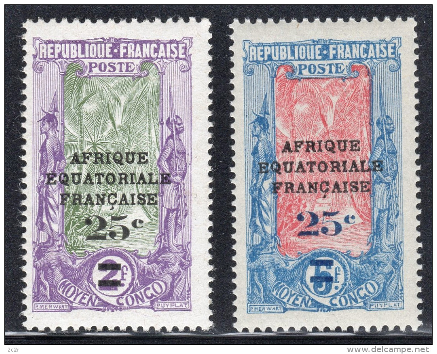 Congo Français 1924: N° 89/90 ** (YT89/90) - Luxe - Unused Stamps