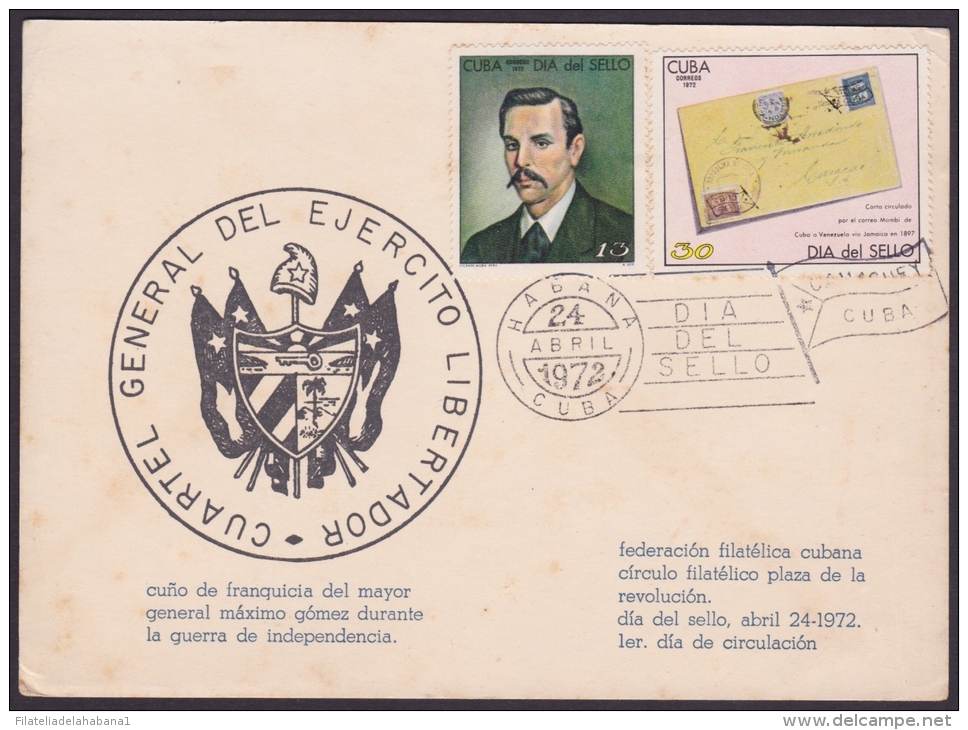 1972-CE-10 CUBA 1972. SPECIAL CANCEL STAMP DAY. DIA DEL SELLO. CORREO MAMBI. - Covers & Documents