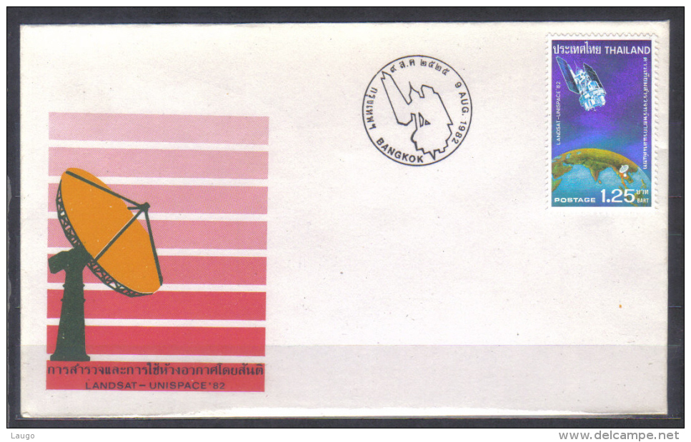 Thailand FDC Space Landsat - Unispace , Satelite  1982 - Asie