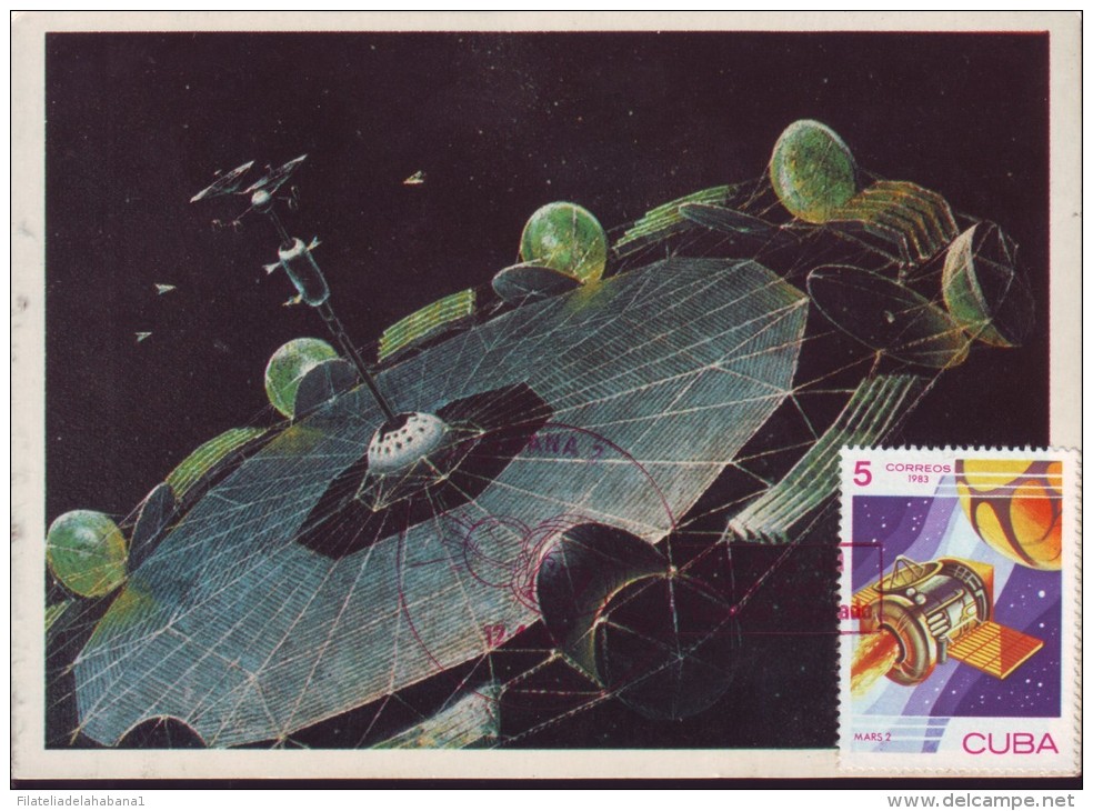 TM-104 CUBA 1986. TARJETA MAXIMA. MAXIM CARD COSMOS ASTRONAUTICS SATELIES. - Cartes-maximum