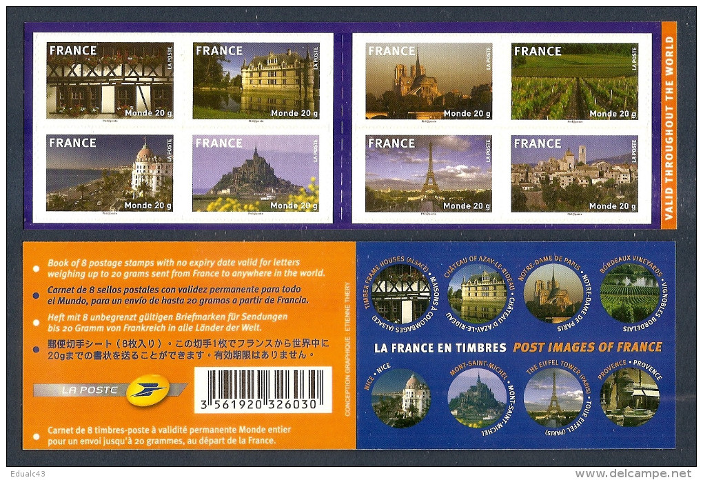 2009 Carnet Adhésif La FRANCE En Timbres-N° BC 329 - NEUF - LUXE ** NON Plié ( Proposé à - 12 % De La Faciale ) - Commémoratifs