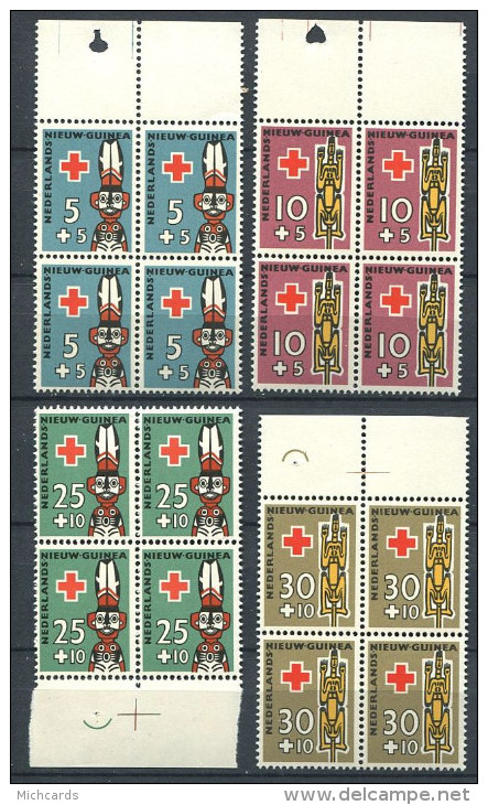 150 NOUVELLE GUINEE NEERLANDAISE 1958 - Croix Rouge Bloc De 4 (Yvert 47/50) Neuf ** (MNH) Sans Trace De Charniere - Nederlands Nieuw-Guinea