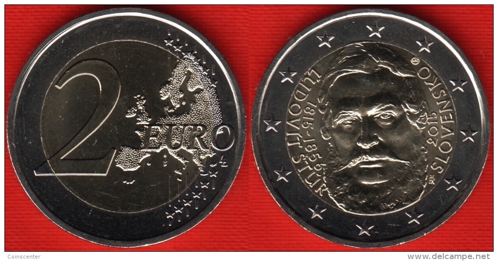 Slovakia 2 Euro 2015 "Ludovit Stur" BiMetallic UNC - Slowakije