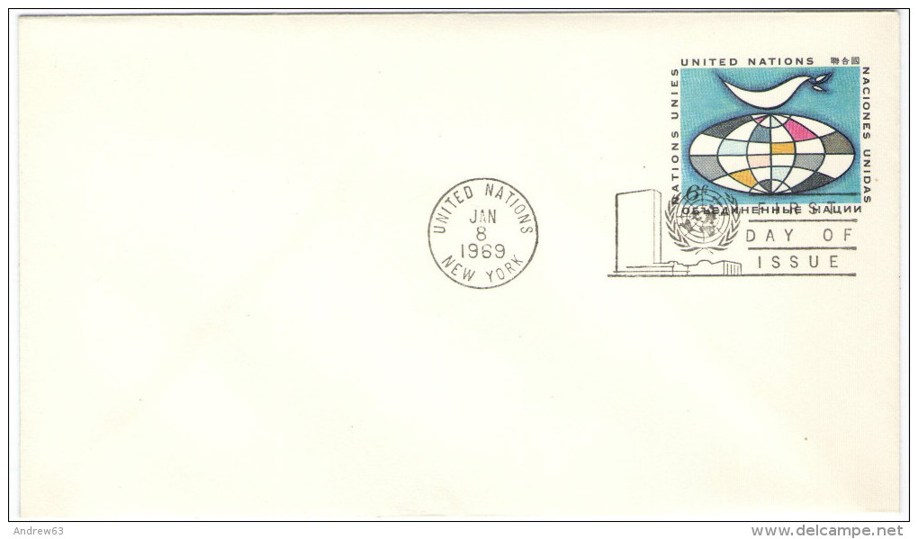 ONU - NAZIONI UNITE - UNITED NATIONS - NATIONS UNIES - 1969 - 6c - Letter - Intero Postale - Entier Postal - Postal S... - FDC