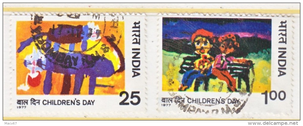 INDIA  777-8     (o)    CATS  CHILDENS  DRAWINGS - Used Stamps