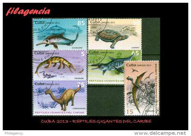 USADOS. CUBA. 2013-25 FAUNA PREHISTÓRICA. REPTILES GIGANTES DEL CARIBE - Gebraucht