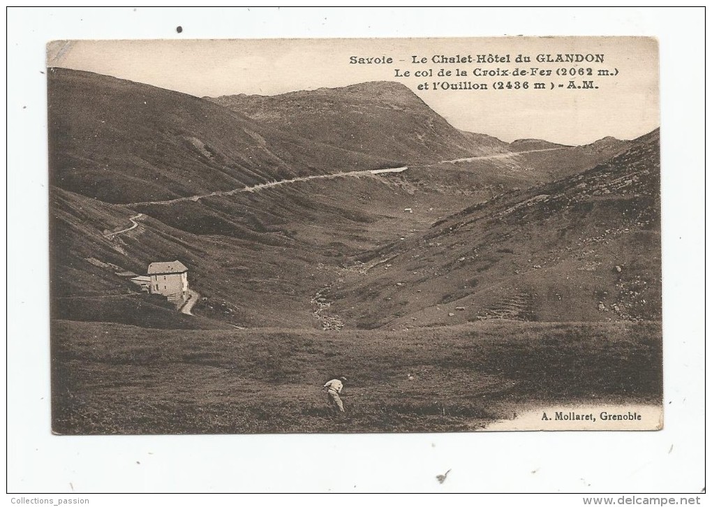 Cp , 73 , Le Chalet Hôtel Du GLANDON , Le Col De La CROIX DE FER Et L'OUILLON , Vierge , Animée - Other & Unclassified