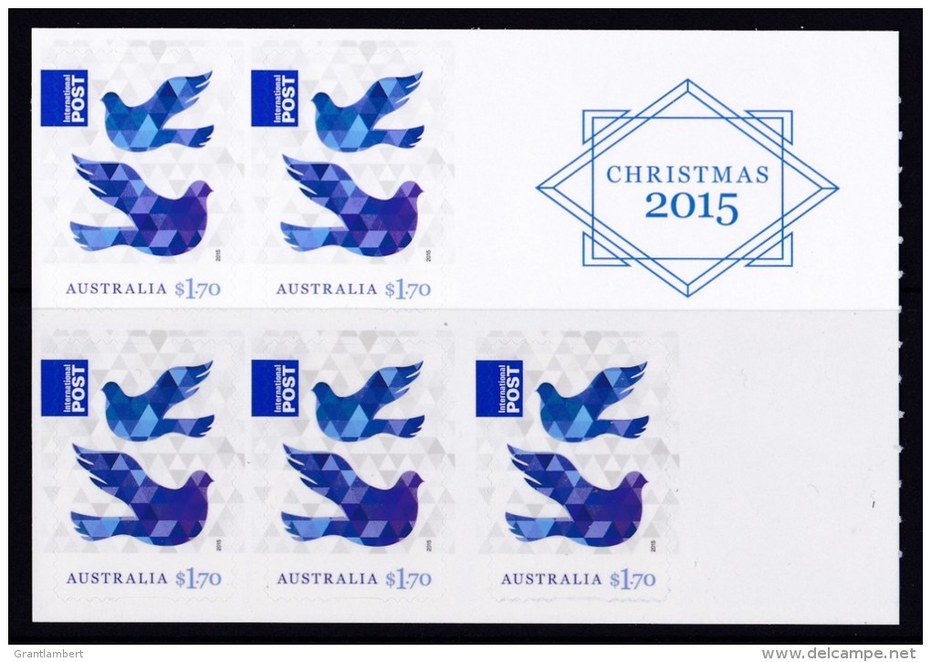 Australia 2015 Christmas $1.70 International Self-adhesive Sheetlet MNH - Booklets